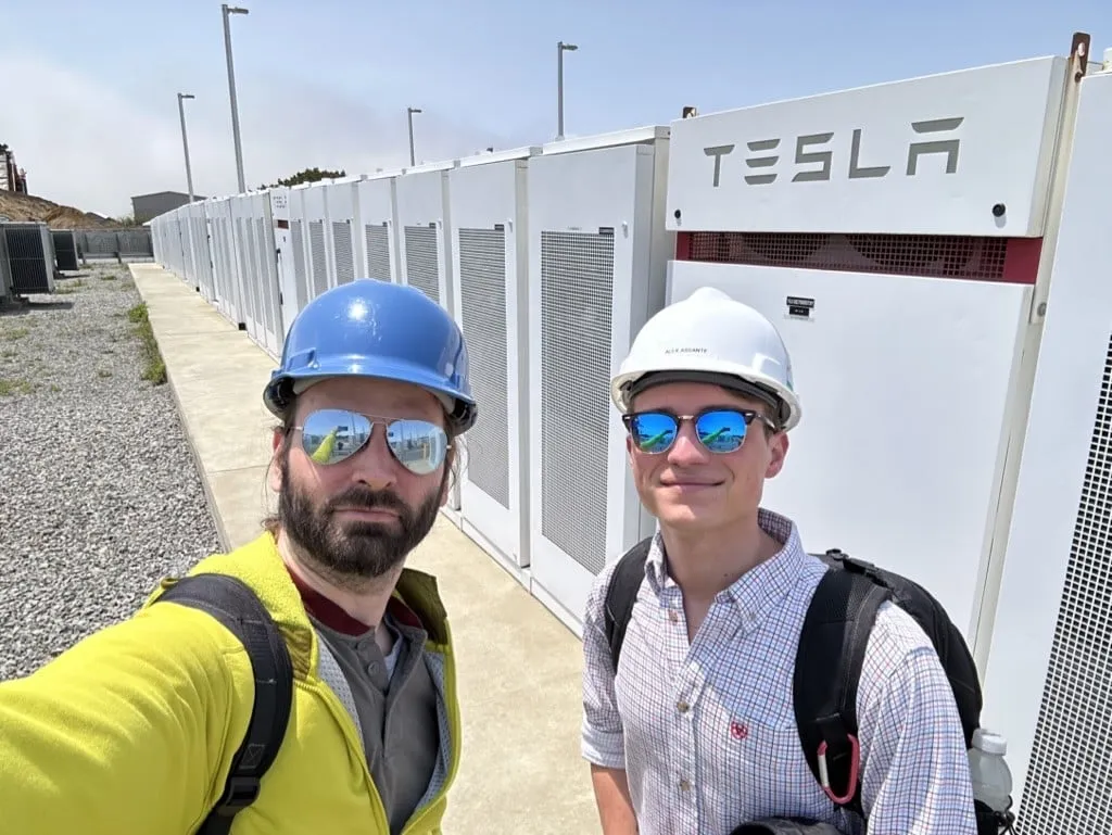 Ben (left) and Alex (right) onsite with Tesla